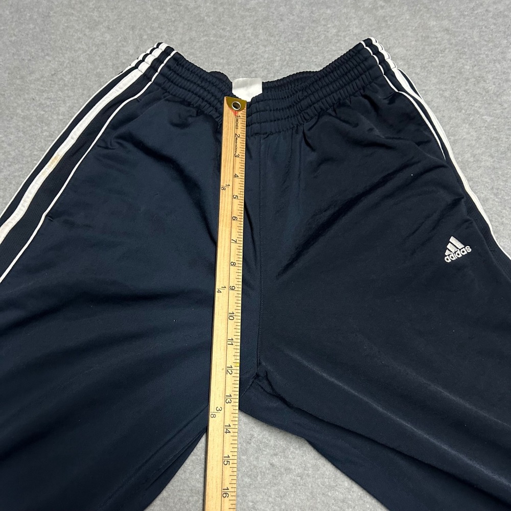 Adidas Track Pants Navy Blue Mens Size M 3-Stripe Wide Leg Vintage Sportswear - Picture 9 of 12
